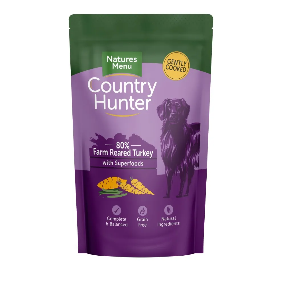 Natures Menu Country Hunter Superfood Grain Free Turkey Dog Pouches 150g