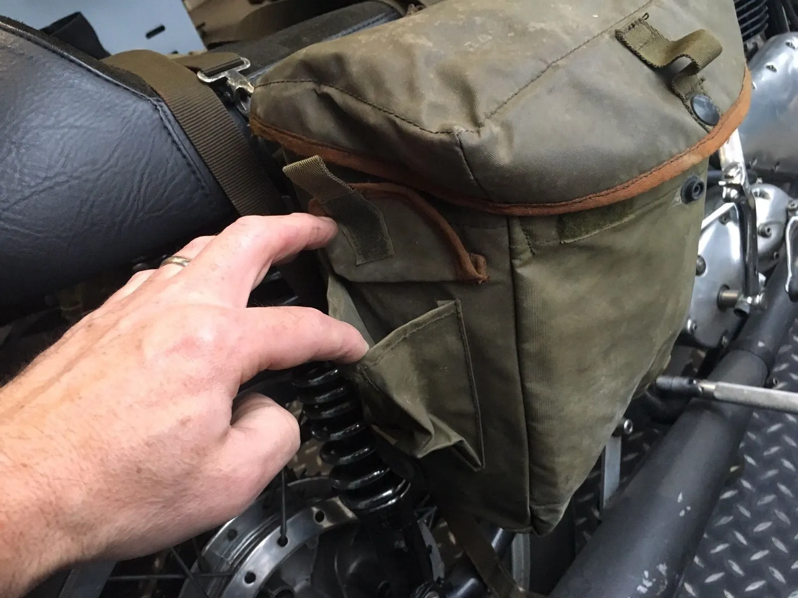 NYLON MOTORCYCLE PANNIERS GRN