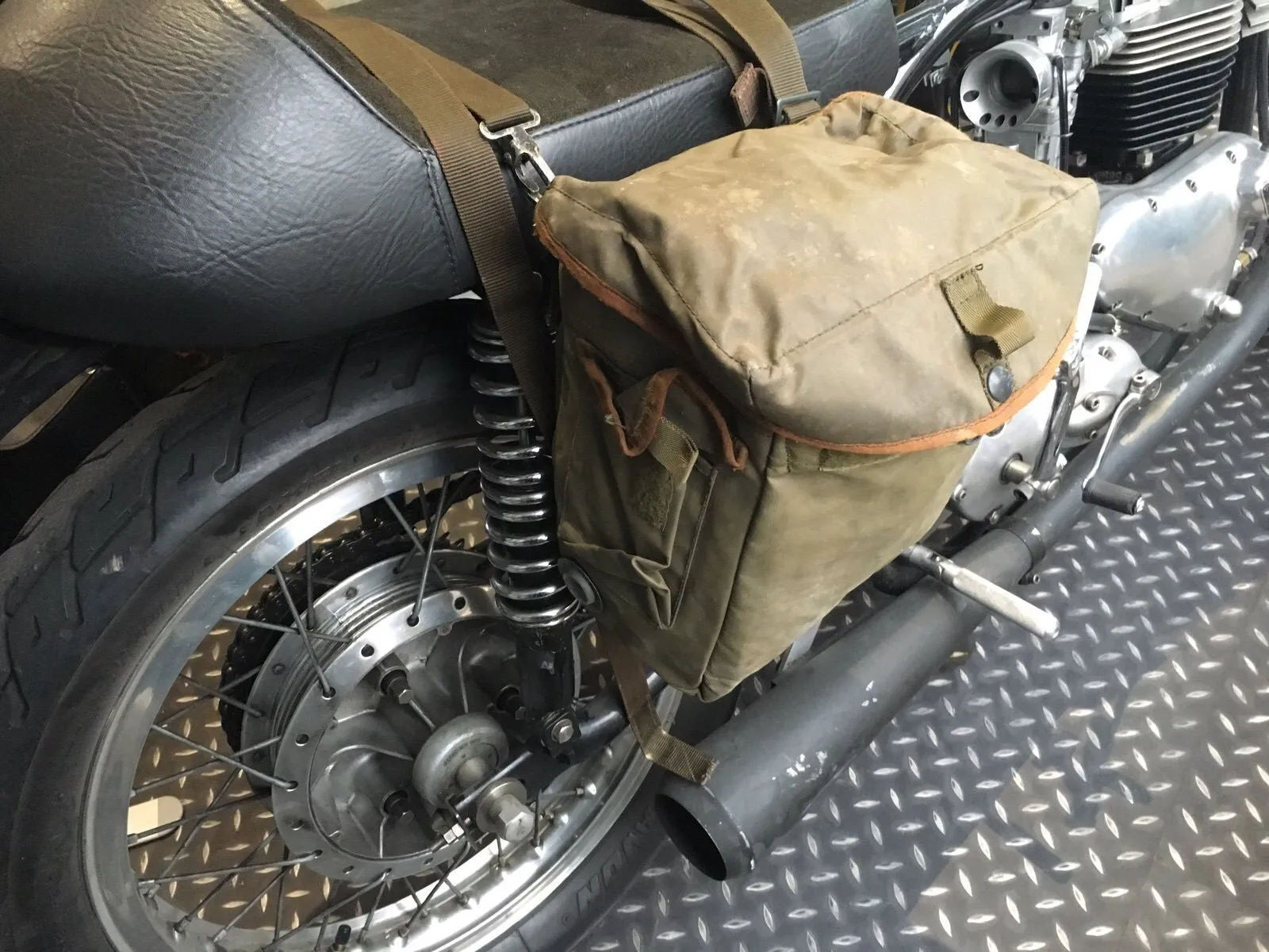 NYLON MOTORCYCLE PANNIERS GRN