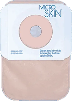 One-piece Colostomy Closed-end Pouch with Microskin® Adhesive Plain Barrier and MicroDerm™ Thin Washer 1" Stoma Opening