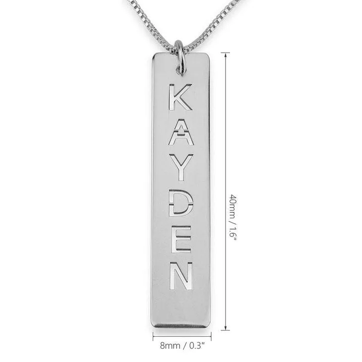 Personalized Vertical Bar Pendant Necklace,925 Silver,24K/Rose Gold,Graduation Gift,Mother&#39;s Day Gift,Birthday Gift for Her,Engagement Gift