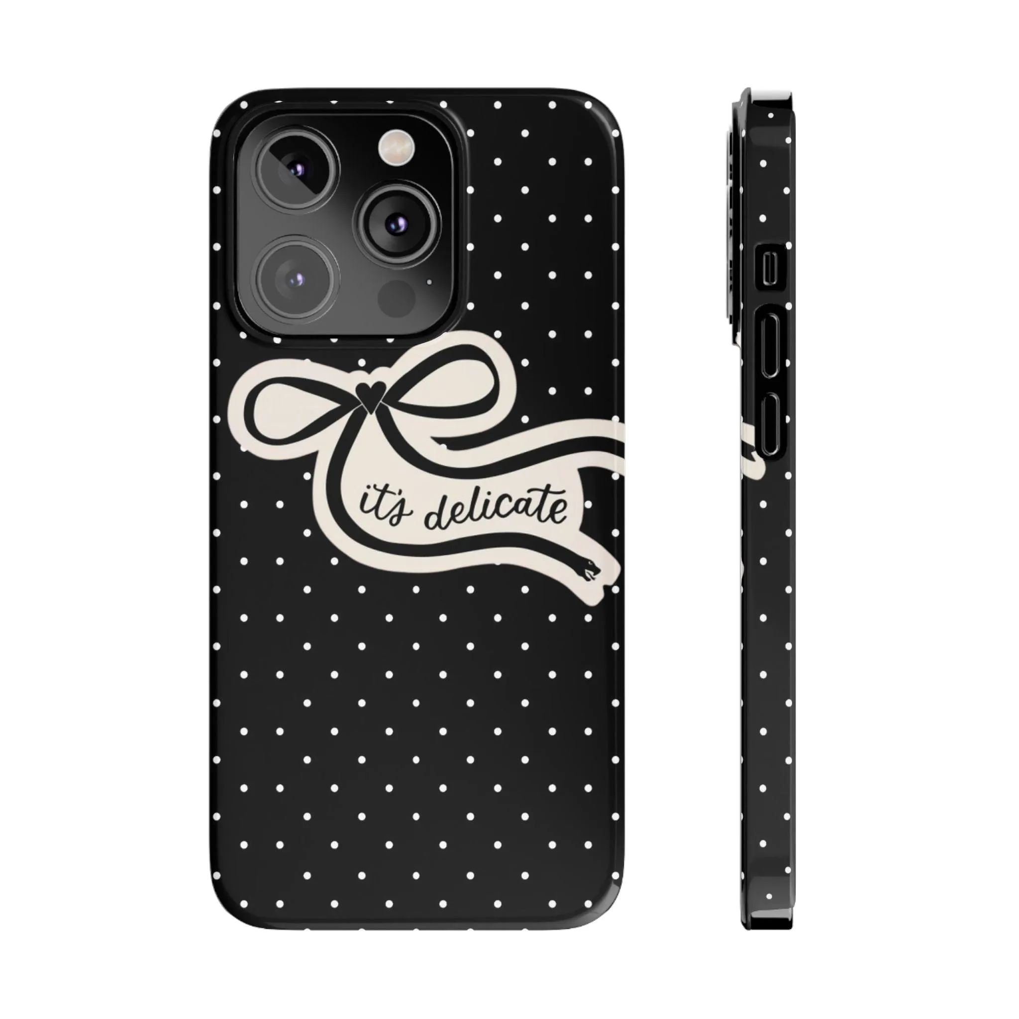 Polka Bow Elegance iPhone Cases