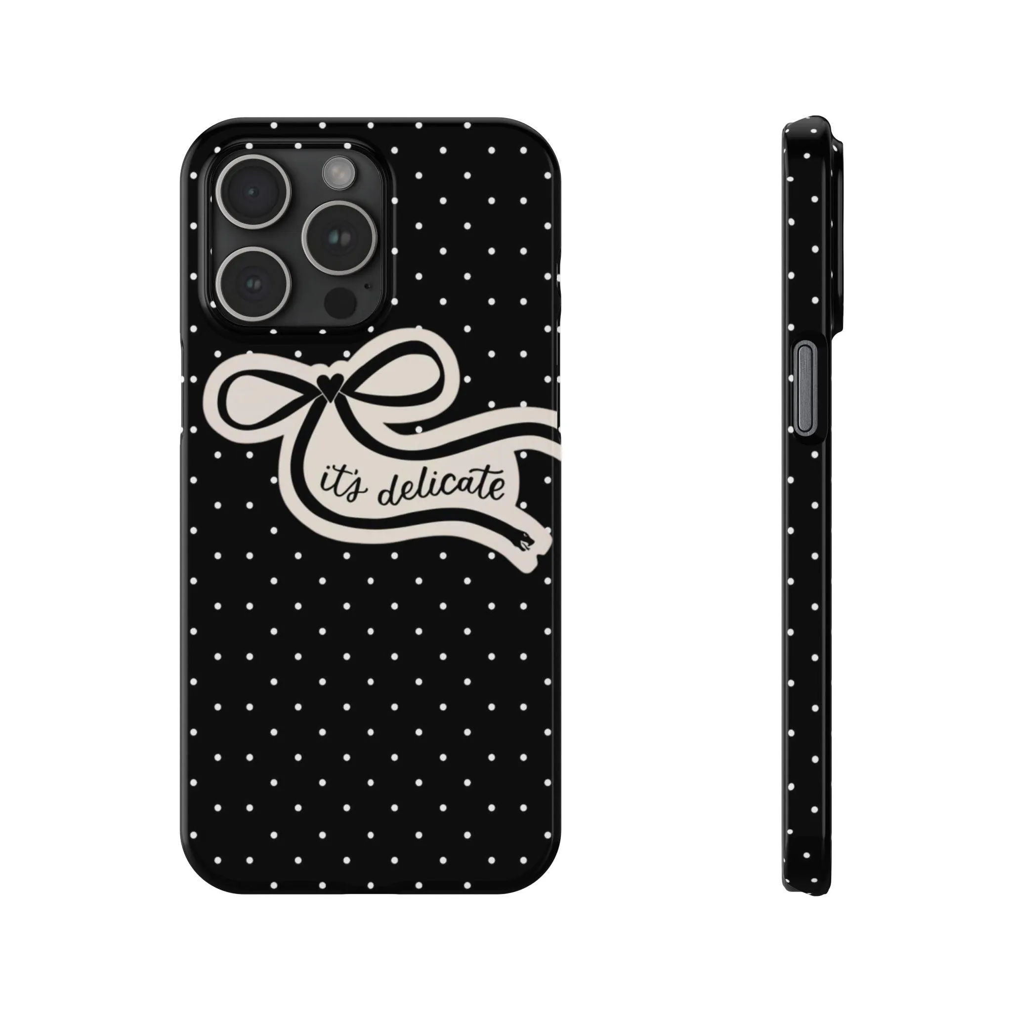 Polka Bow Elegance iPhone Cases