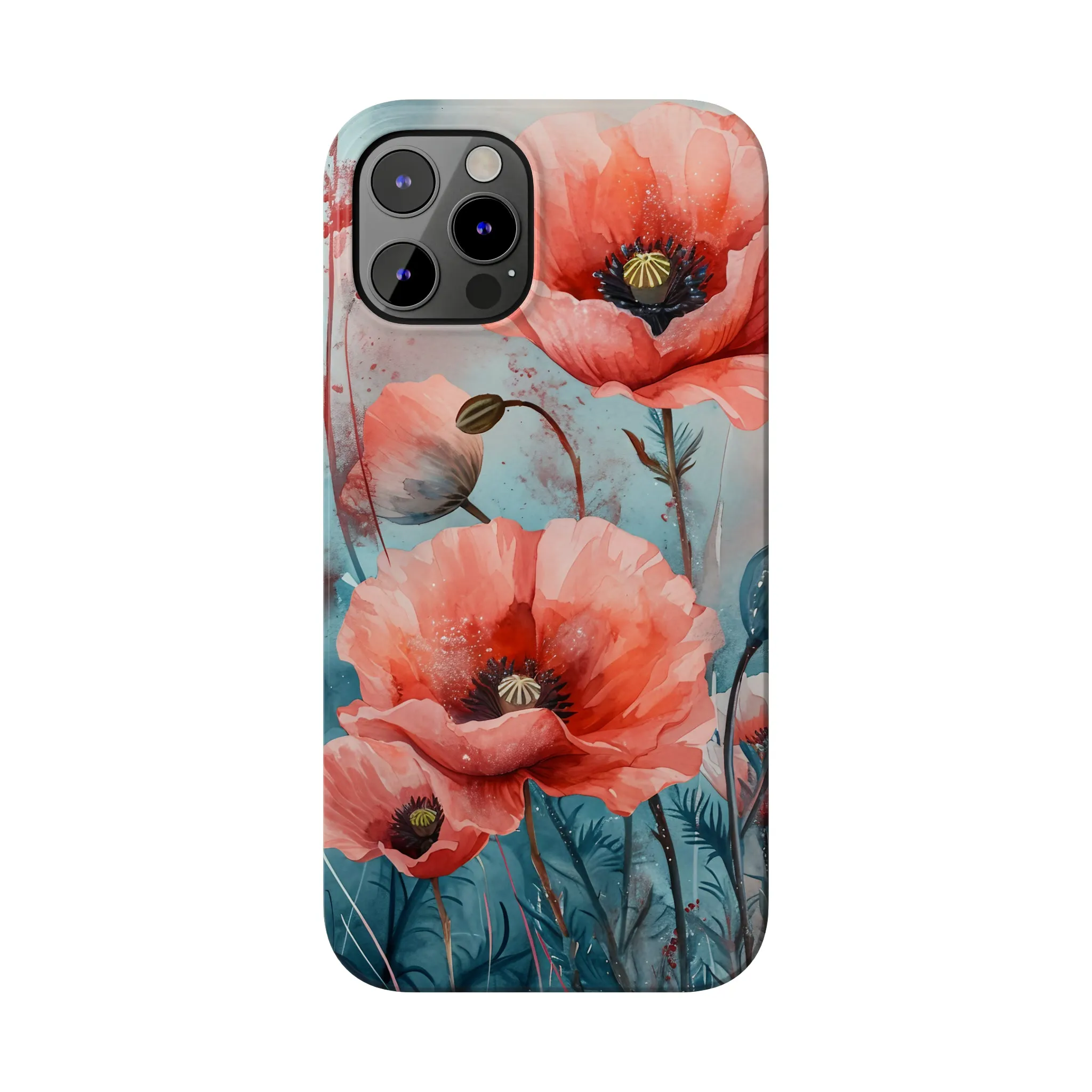 Poppy Flowers Design Sleek Elegance Wireless-Charging Compatible Phone Case Slim