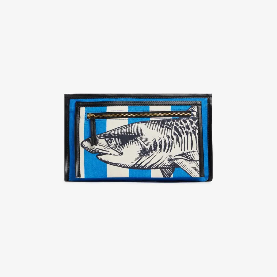 REQUINS BLUE DOUBLE POUCH