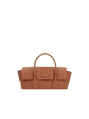 Reverse Ew Flap Grainy Leather Handbag