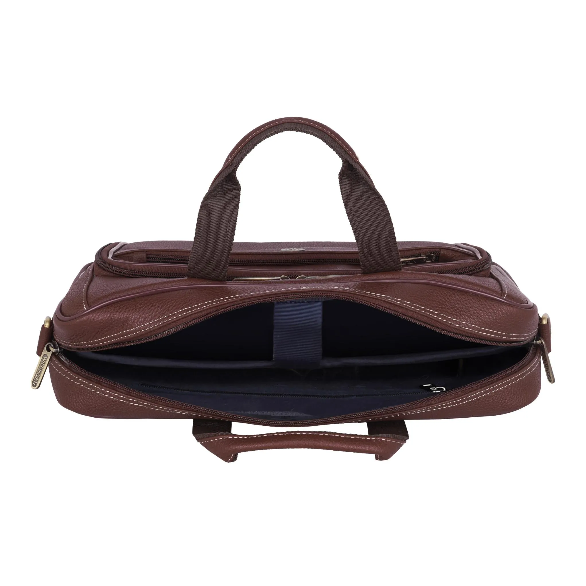 ROXTON Leather Laptop Messenger Bag for Men