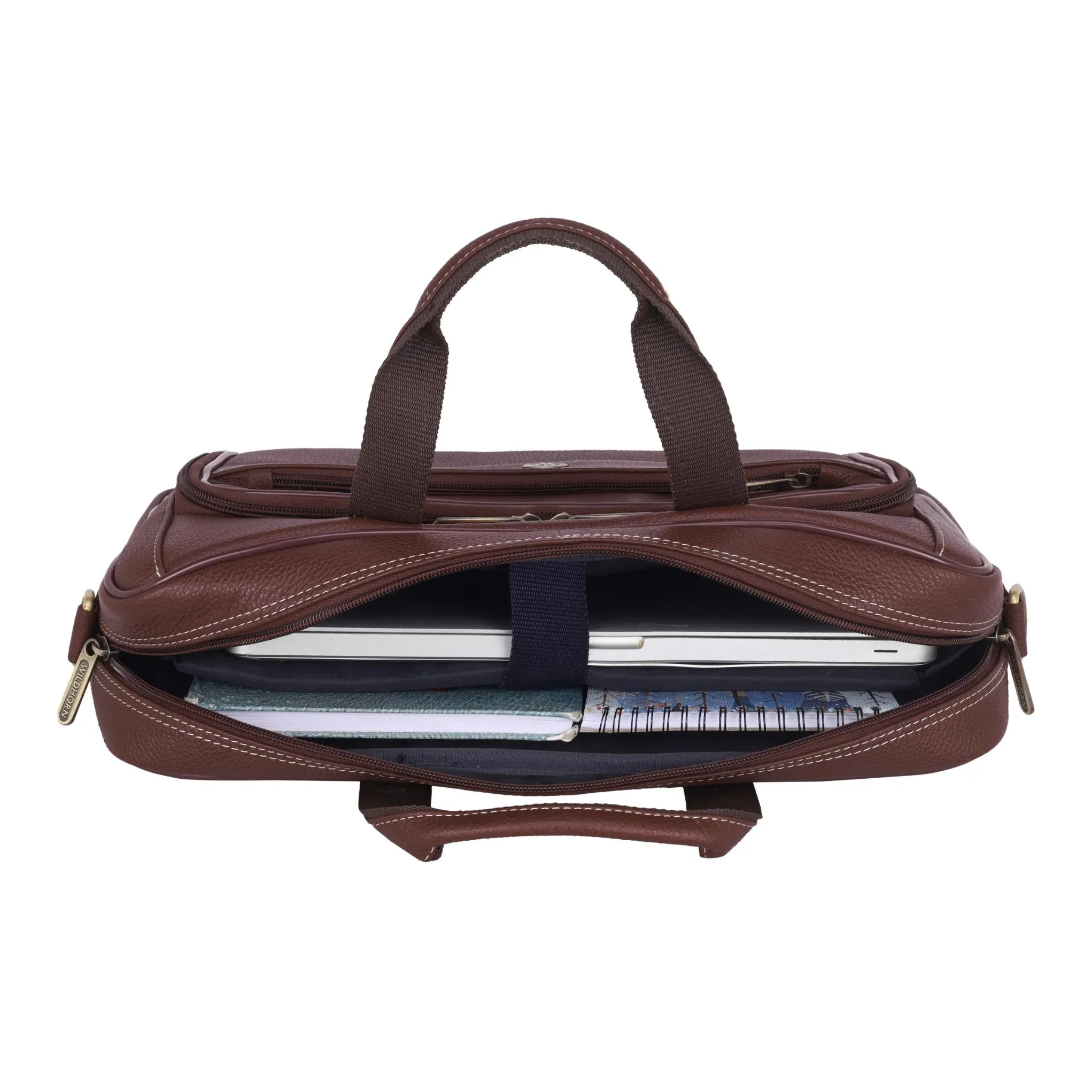 ROXTON Leather Laptop Messenger Bag for Men