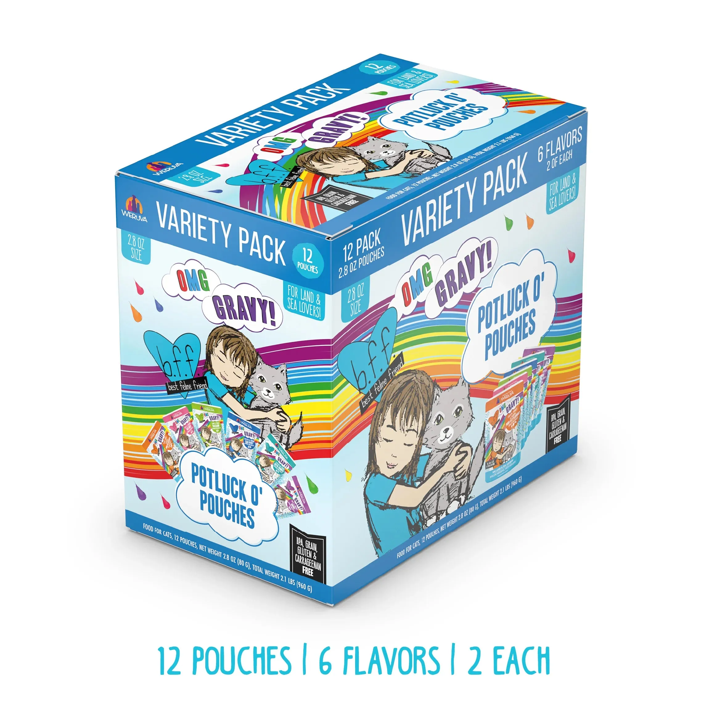 Weruva OMG Pouch Variety Pack Potluck O' Pouches