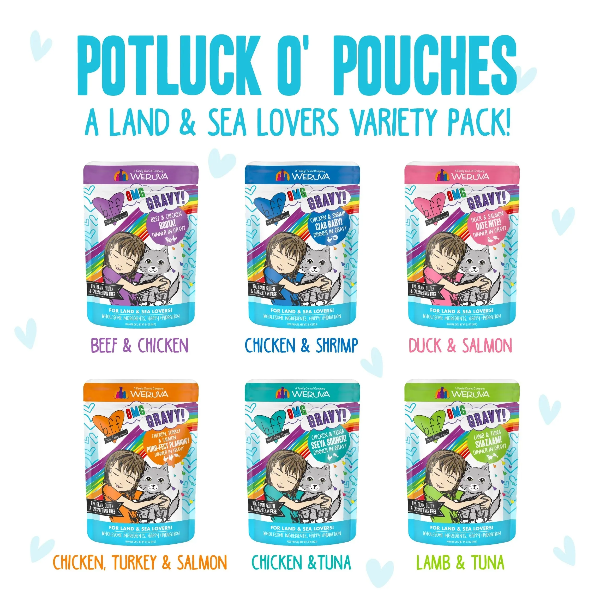 Weruva OMG Pouch Variety Pack Potluck O' Pouches