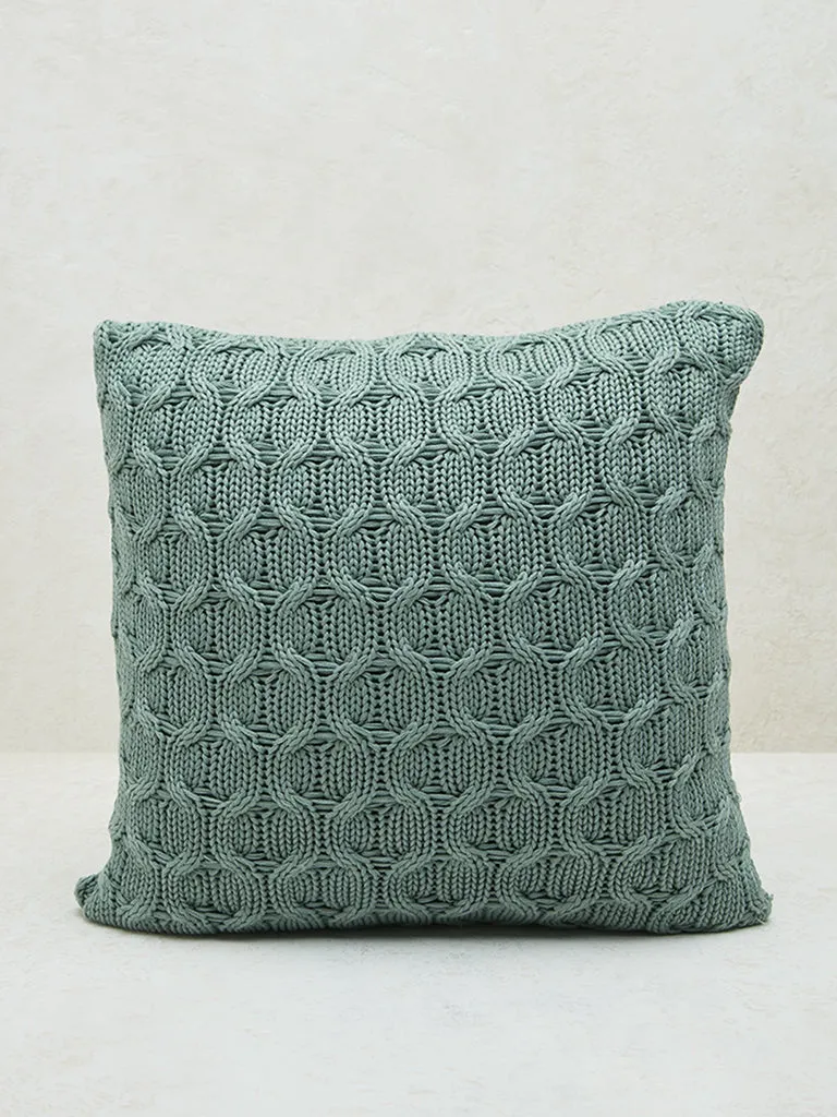 Westside Home Dusty Blue Knit Textured Cushion Cover