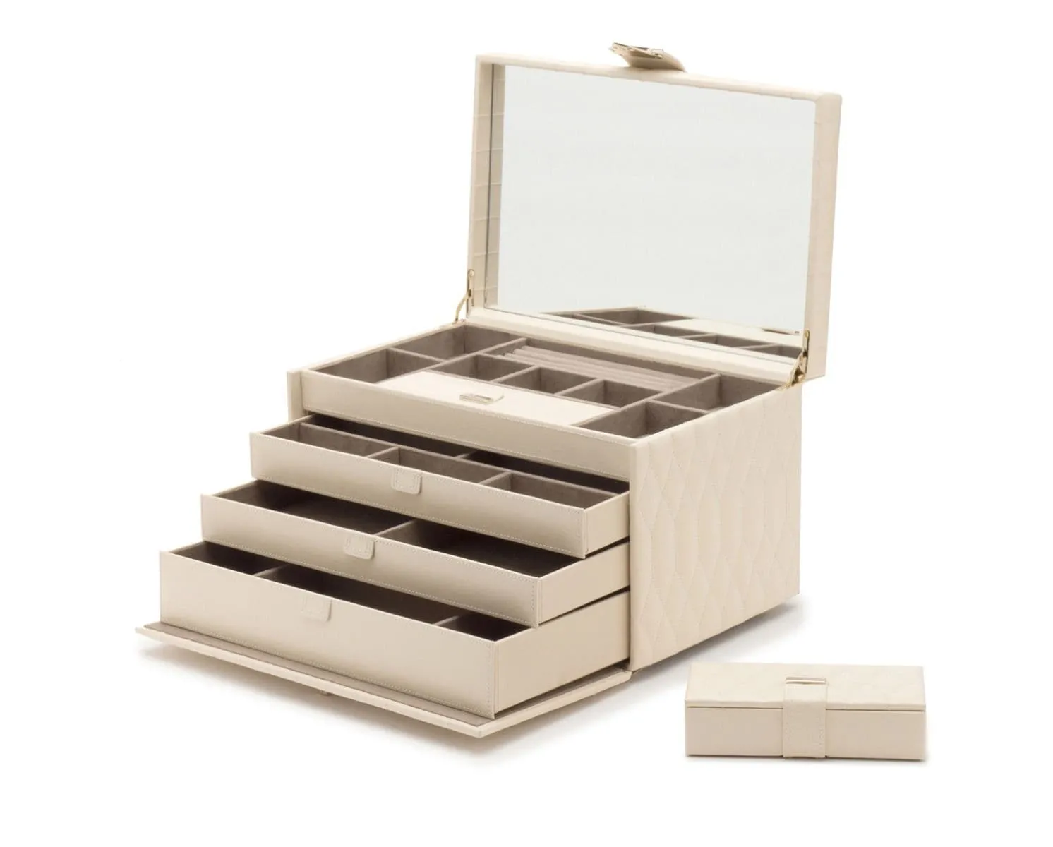 Wolf Caroline Large Jewelry Case - Ivory